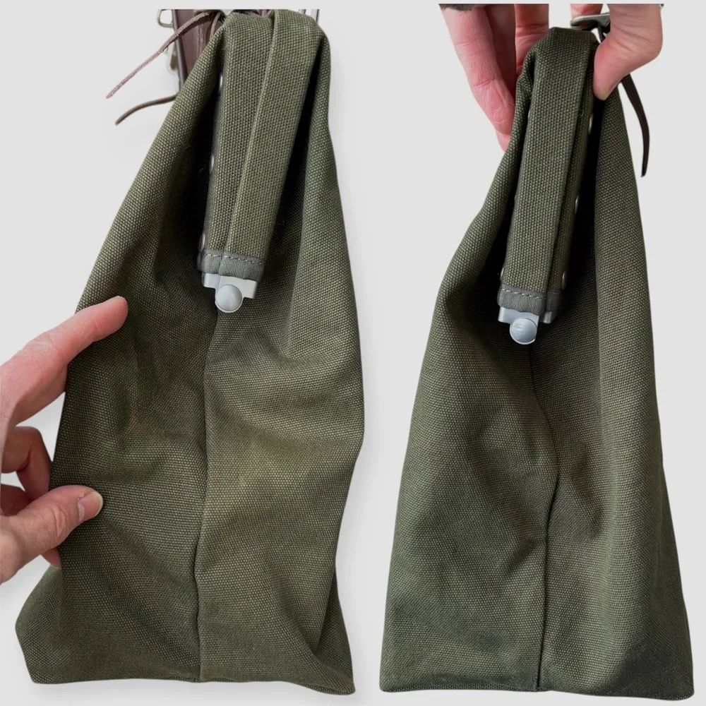 Line Of Trade Cotton Canvas Weekender Bag In Olive/Khaki With Brown Leather